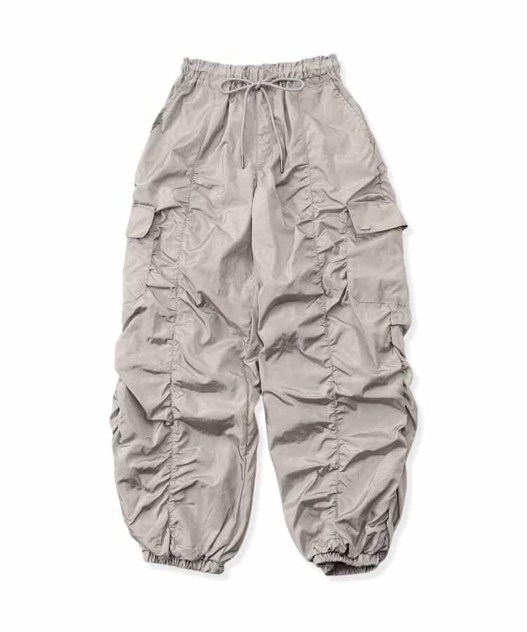 閃亮褶皺工裝褲