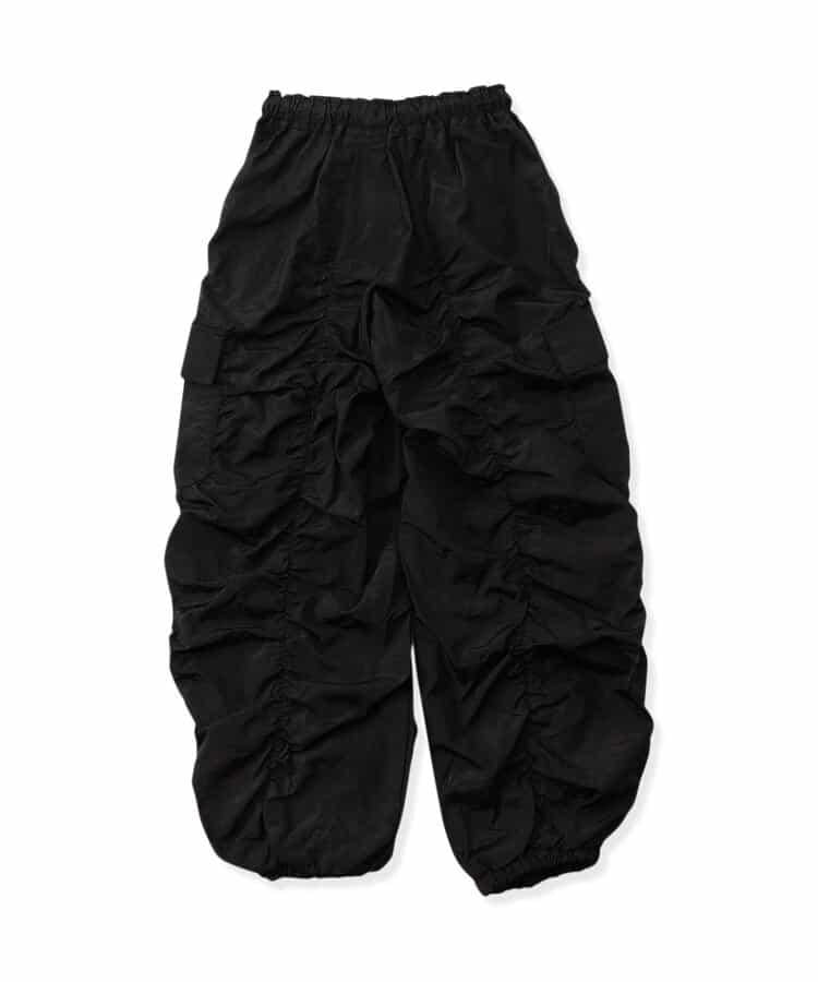 閃亮褶皺工裝褲