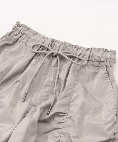 閃亮褶皺工裝褲