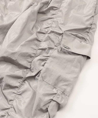 閃亮褶皺工裝褲