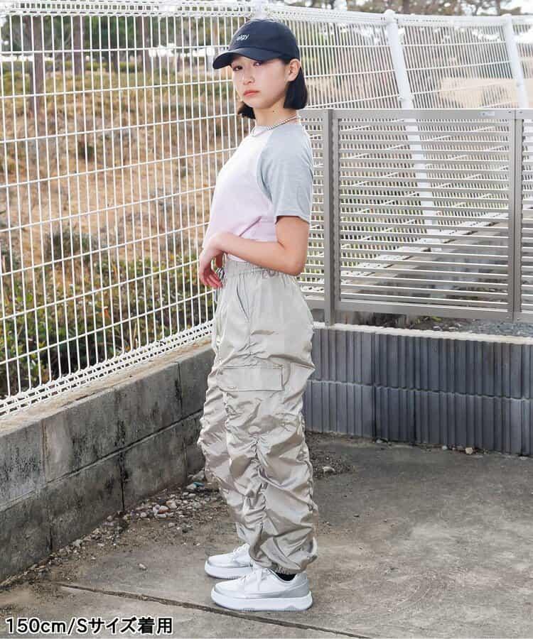 閃亮褶皺工裝褲