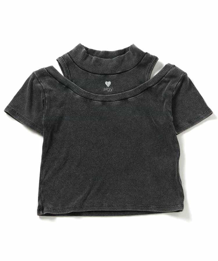 顏料露肩條紋T恤