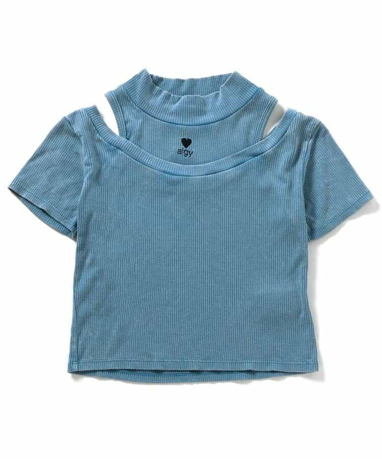 顏料露肩條紋T恤