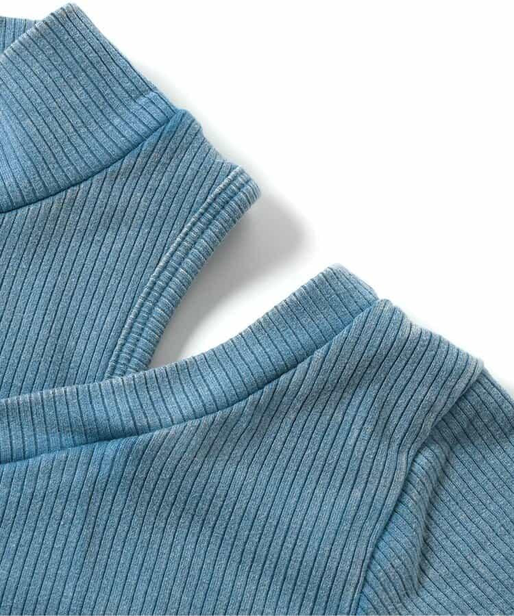 顏料露肩條紋T恤