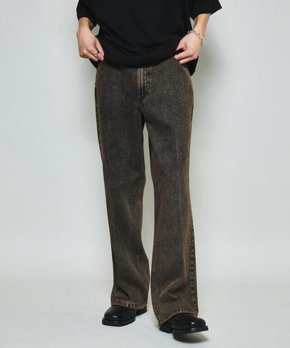 修身牛仔喇叭褲