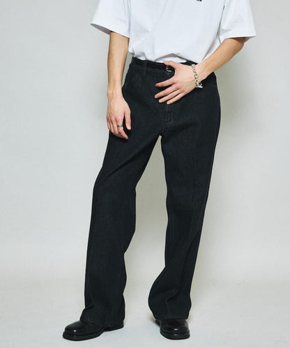 修身牛仔喇叭褲