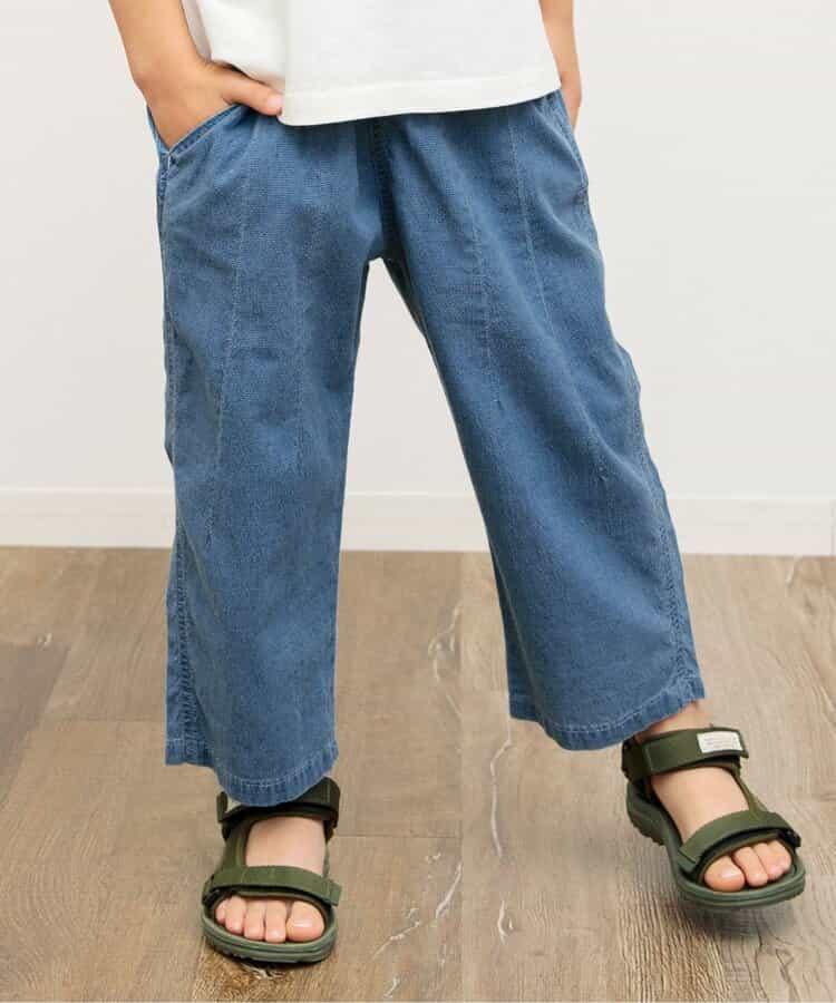 靛藍色足球休閒長褲 九分褲