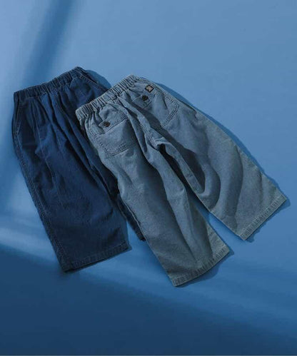 靛藍色足球休閒長褲 九分褲