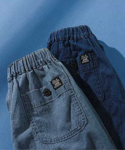 靛藍色足球休閒長褲 九分褲