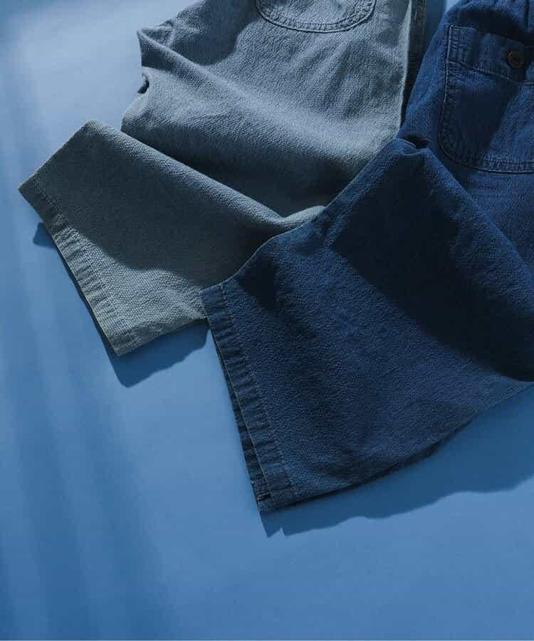 靛藍色足球休閒長褲 九分褲