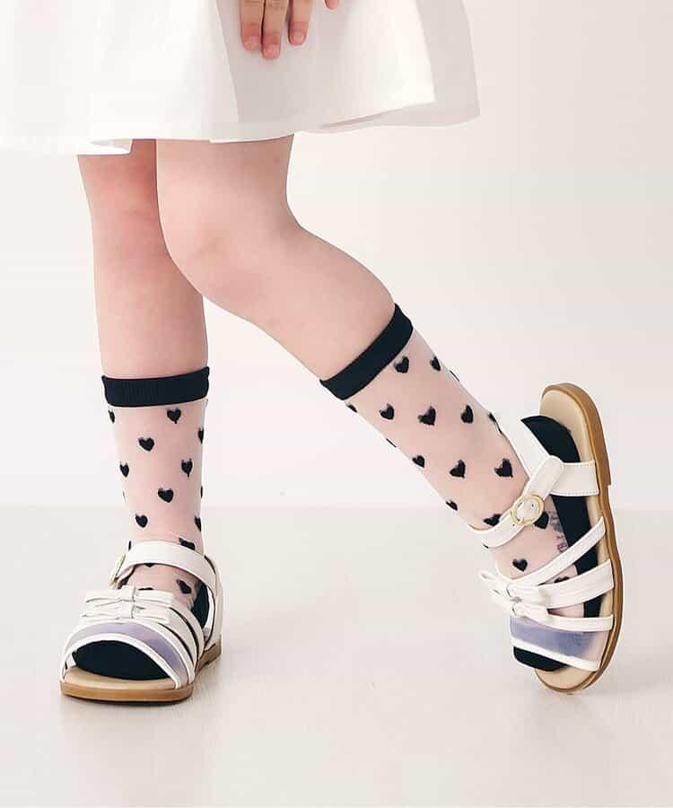 3P對象 心形花紋透明長襪