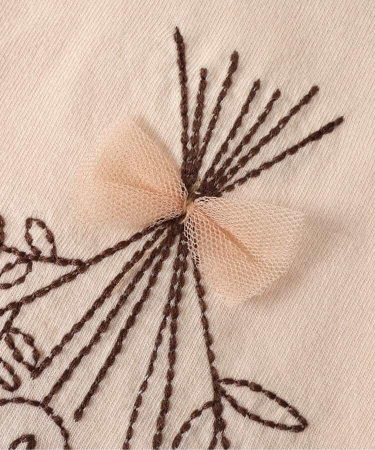 荷葉領 圖案刺繡T恤