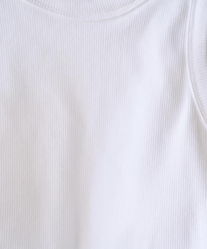 帶杯的無袖棉質肋條背心