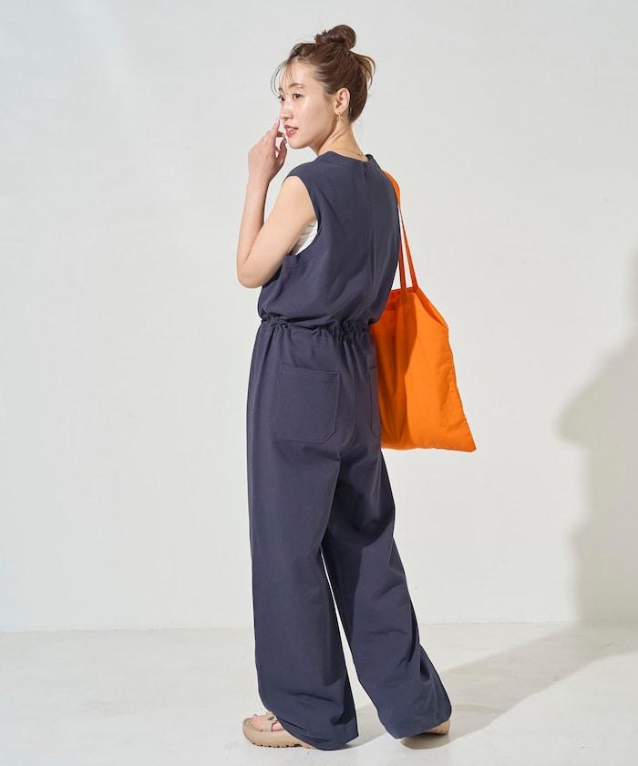 無袖腰帶連體褲