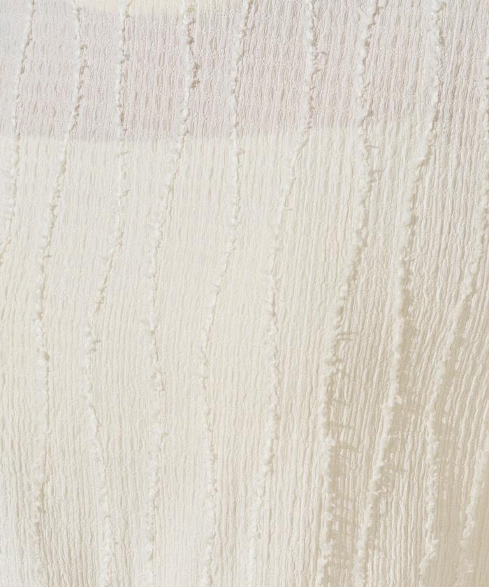 流蘇條紋提花短袖T恤