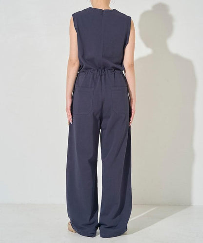 無袖腰帶連體褲