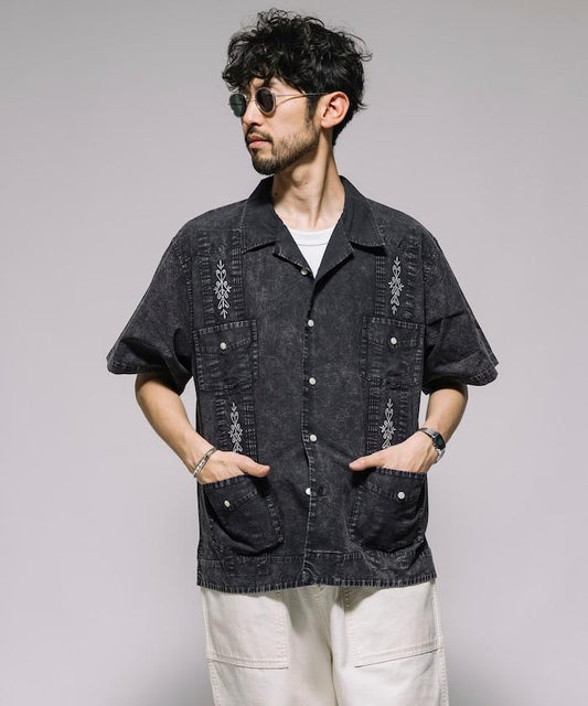 淡色處理 古巴襯衫 短袖