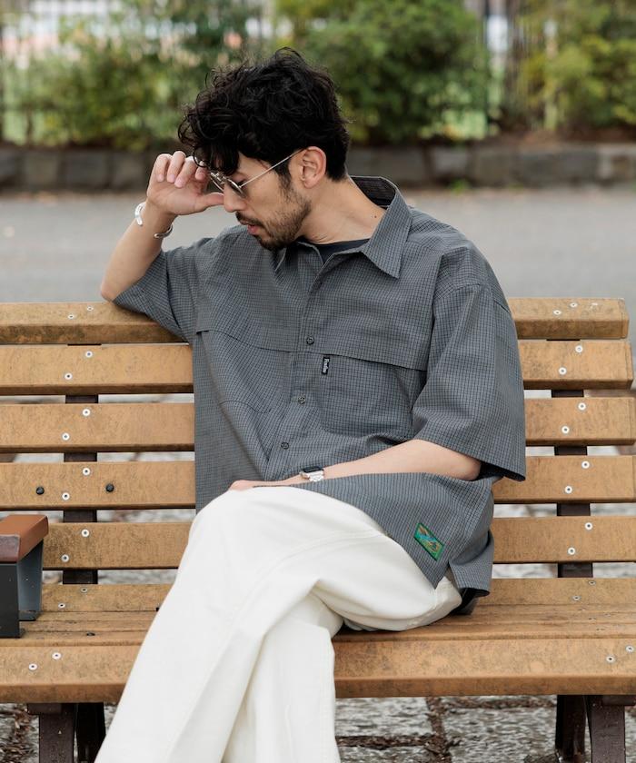 聯名 釣魚口袋 格紋襯衫 短袖