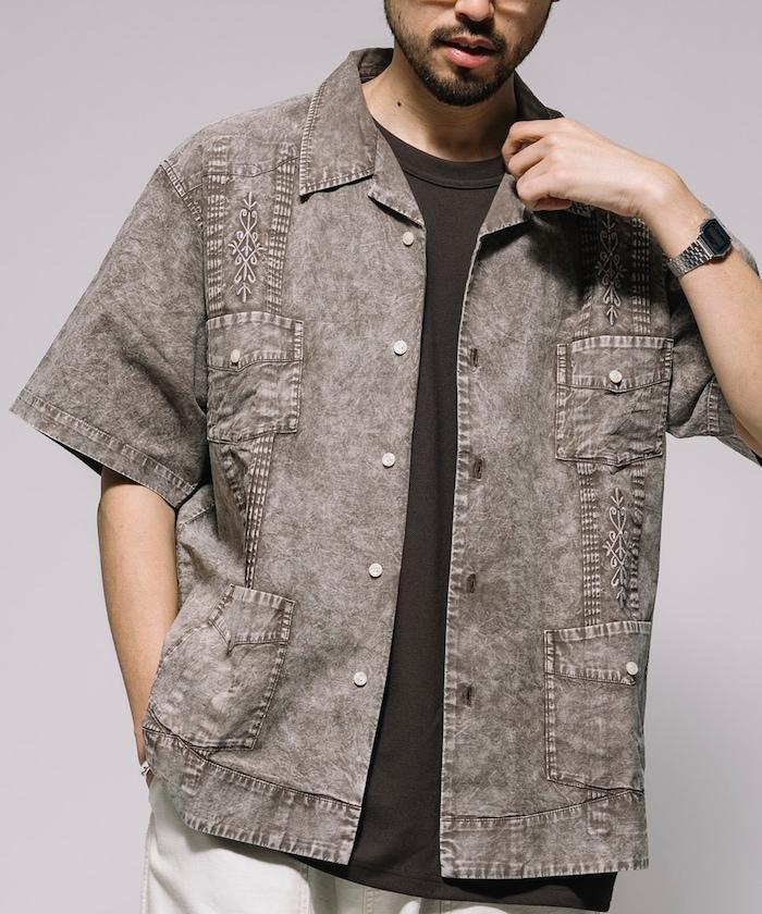 淡色處理 古巴襯衫 短袖