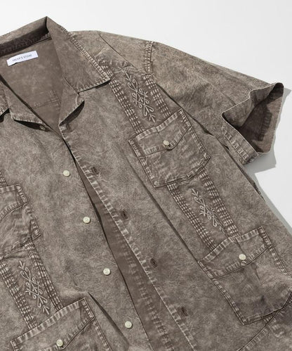 淡色處理 古巴襯衫 短袖