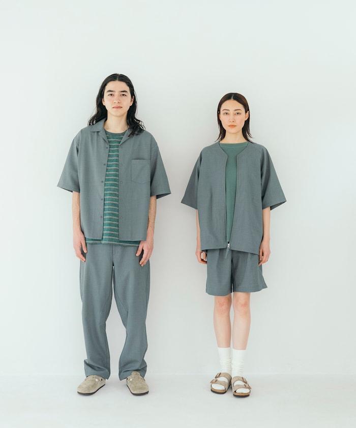 速乾材料 舒適版型 開領襯衫 短袖 亞麻風