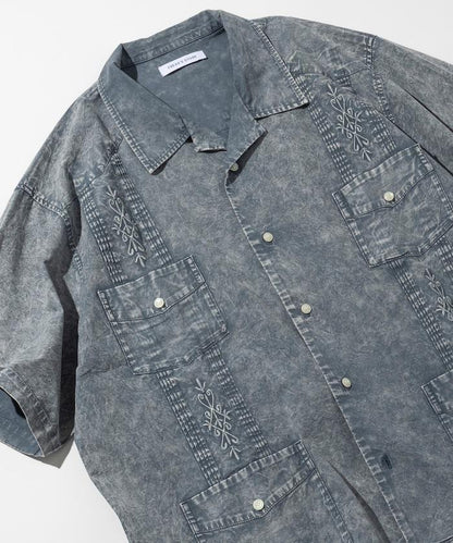 淡色處理 古巴襯衫 短袖