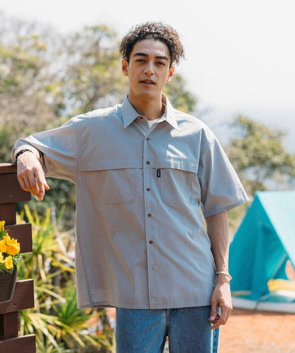 聯名 釣魚口袋 格紋襯衫 短袖