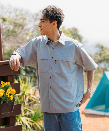 聯名 釣魚口袋 格紋襯衫 短袖