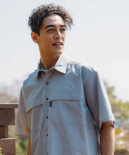 聯名 釣魚口袋 格紋襯衫 短袖