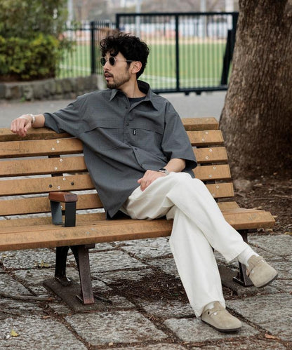 聯名 釣魚口袋 格紋襯衫 短袖