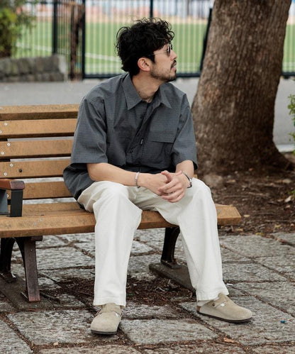 聯名 釣魚口袋 格紋襯衫 短袖