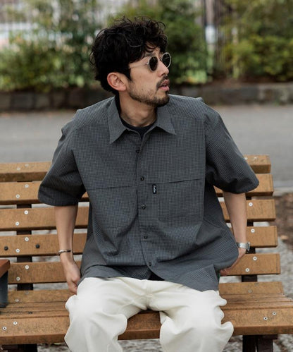 聯名 釣魚口袋 格紋襯衫 短袖