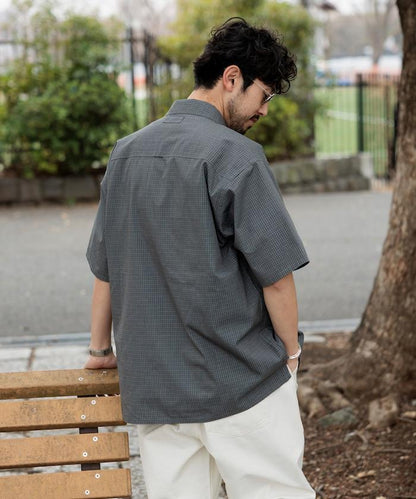 聯名 釣魚口袋 格紋襯衫 短袖