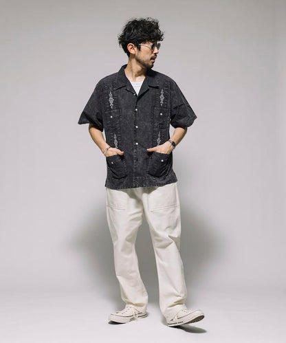 淡色處理 古巴襯衫 短袖