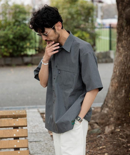 聯名 釣魚口袋 格紋襯衫 短袖