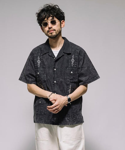 淡色處理 古巴襯衫 短袖