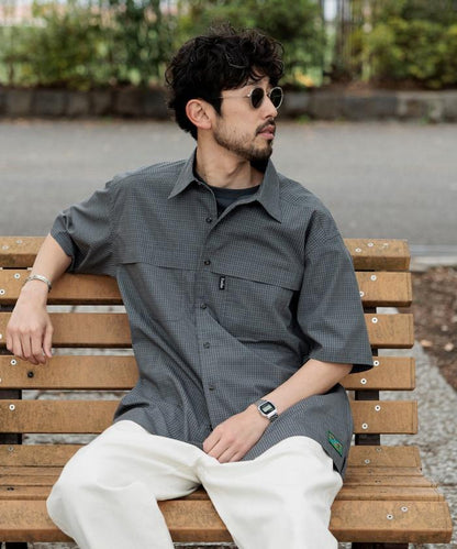 聯名 釣魚口袋 格紋襯衫 短袖