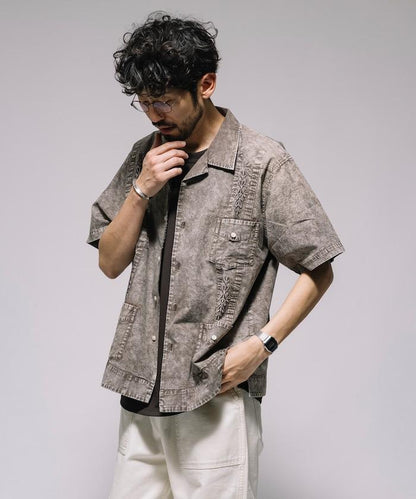 淡色處理 古巴襯衫 短袖