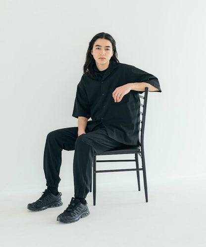 速乾材料 舒適版型 開領襯衫 短袖 亞麻風