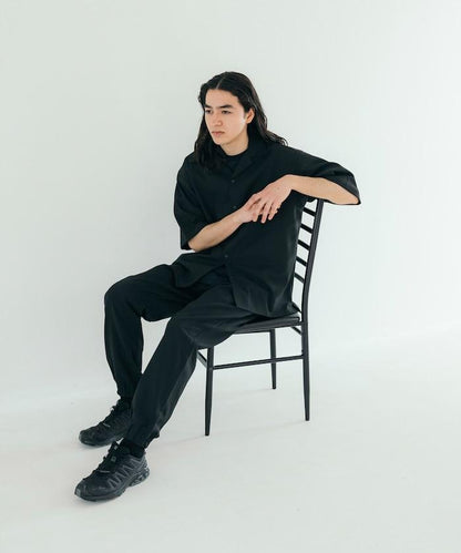 速乾材料 舒適版型 開領襯衫 短袖 亞麻風