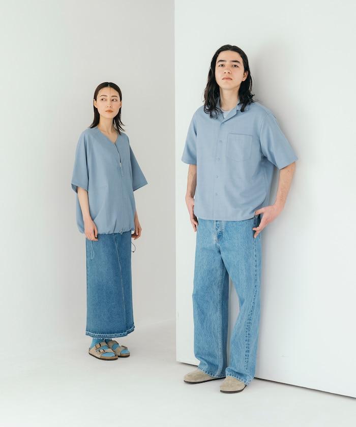 速乾材料 舒適版型 開領襯衫 短袖 亞麻風