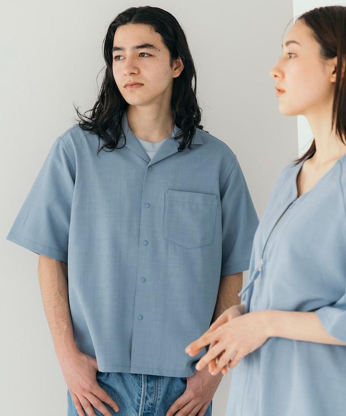 速乾材料 舒適版型 開領襯衫 短袖 亞麻風