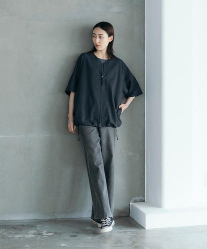 速乾材料 舒適版型 無領 棒球衫 短袖 亞麻風 居家護理