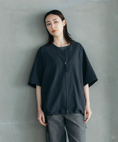 速乾材料 舒適版型 無領 棒球衫 短袖 亞麻風 居家護理