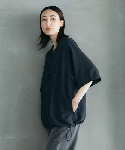 速乾材料 舒適版型 無領 棒球衫 短袖 亞麻風 居家護理