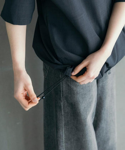 速乾材料 舒適版型 無領 棒球衫 短袖 亞麻風 居家護理