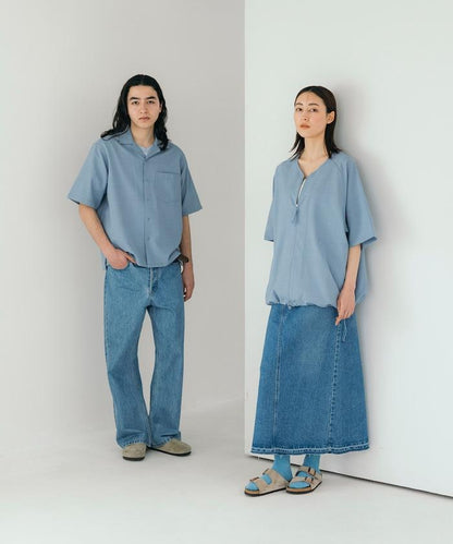 速乾材料 舒適版型 無領 棒球衫 短袖 亞麻風 居家護理