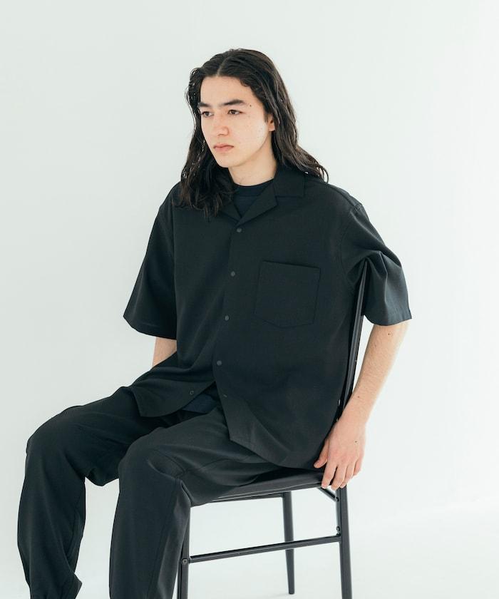 速乾材料 舒適版型 開領襯衫 短袖 亞麻風