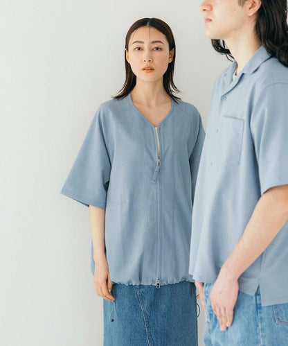 速乾材料 舒適版型 無領 棒球衫 短袖 亞麻風 居家護理