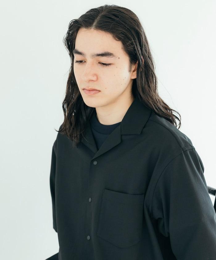 速乾材料 舒適版型 開領襯衫 短袖 亞麻風